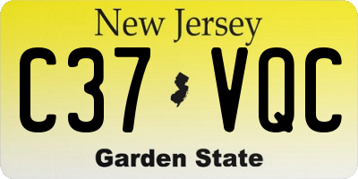 NJ license plate C37VQC