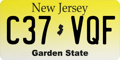 NJ license plate C37VQF