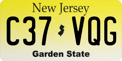 NJ license plate C37VQG