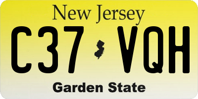 NJ license plate C37VQH