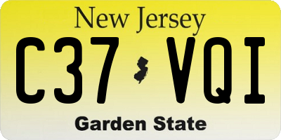 NJ license plate C37VQI