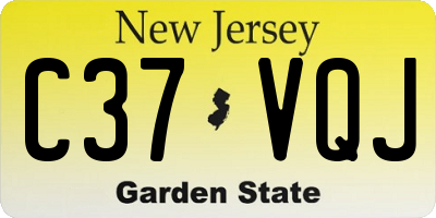 NJ license plate C37VQJ