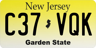 NJ license plate C37VQK