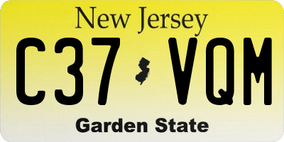 NJ license plate C37VQM