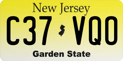 NJ license plate C37VQO