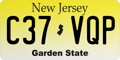 NJ license plate C37VQP