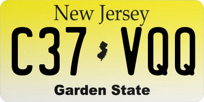 NJ license plate C37VQQ