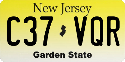 NJ license plate C37VQR