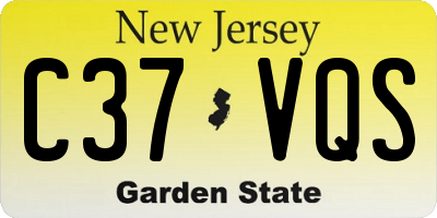 NJ license plate C37VQS
