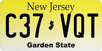 NJ license plate C37VQT
