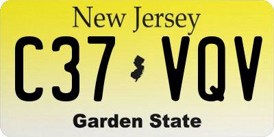 NJ license plate C37VQV