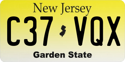 NJ license plate C37VQX
