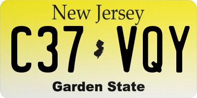NJ license plate C37VQY