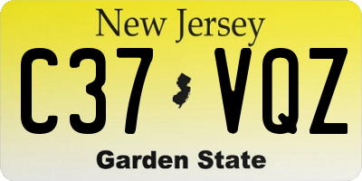 NJ license plate C37VQZ