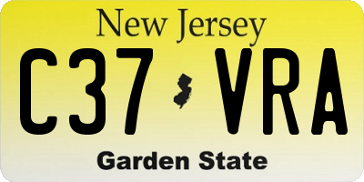 NJ license plate C37VRA
