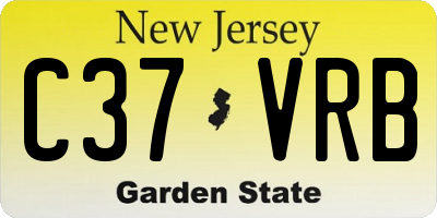 NJ license plate C37VRB
