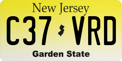 NJ license plate C37VRD