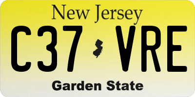 NJ license plate C37VRE