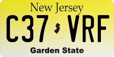 NJ license plate C37VRF