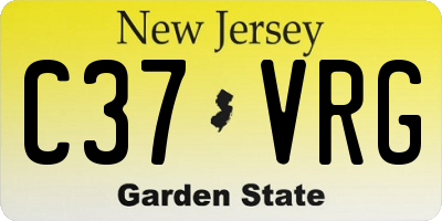 NJ license plate C37VRG