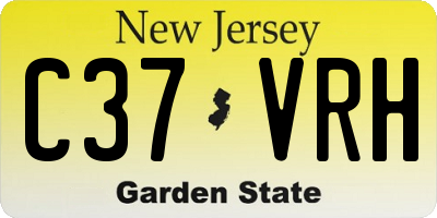 NJ license plate C37VRH