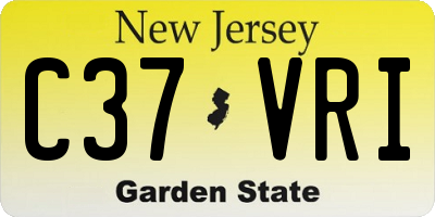 NJ license plate C37VRI