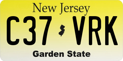 NJ license plate C37VRK