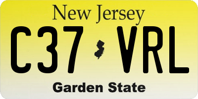 NJ license plate C37VRL