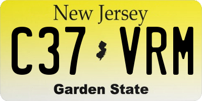 NJ license plate C37VRM