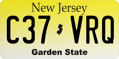 NJ license plate C37VRQ