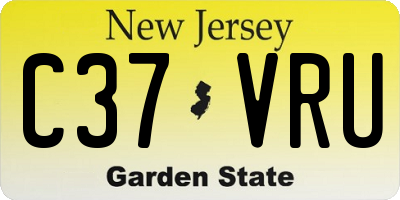 NJ license plate C37VRU