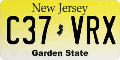 NJ license plate C37VRX
