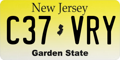 NJ license plate C37VRY