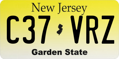NJ license plate C37VRZ