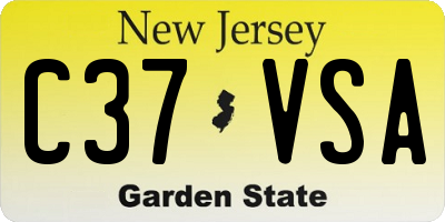 NJ license plate C37VSA