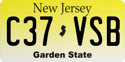 NJ license plate C37VSB