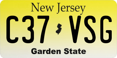 NJ license plate C37VSG