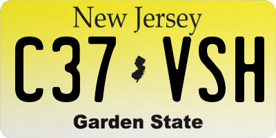NJ license plate C37VSH