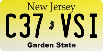 NJ license plate C37VSI