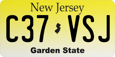 NJ license plate C37VSJ