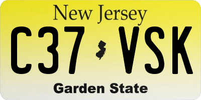 NJ license plate C37VSK
