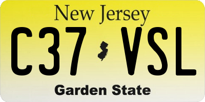 NJ license plate C37VSL