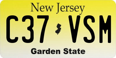 NJ license plate C37VSM