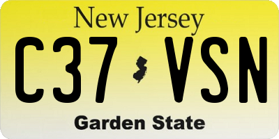 NJ license plate C37VSN