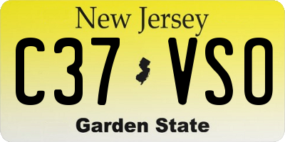 NJ license plate C37VSO