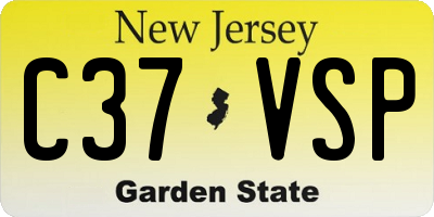 NJ license plate C37VSP