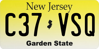 NJ license plate C37VSQ