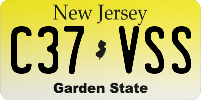 NJ license plate C37VSS