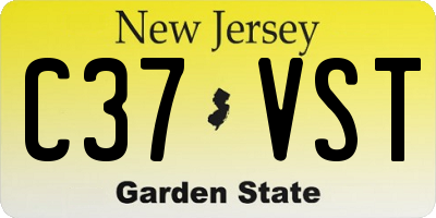 NJ license plate C37VST