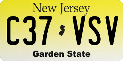 NJ license plate C37VSV